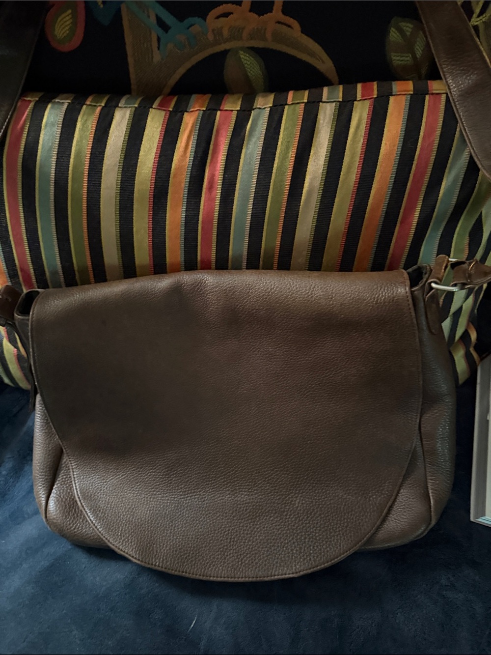 Eddie Bauer Brown Leather Crossbody Messenger Bag